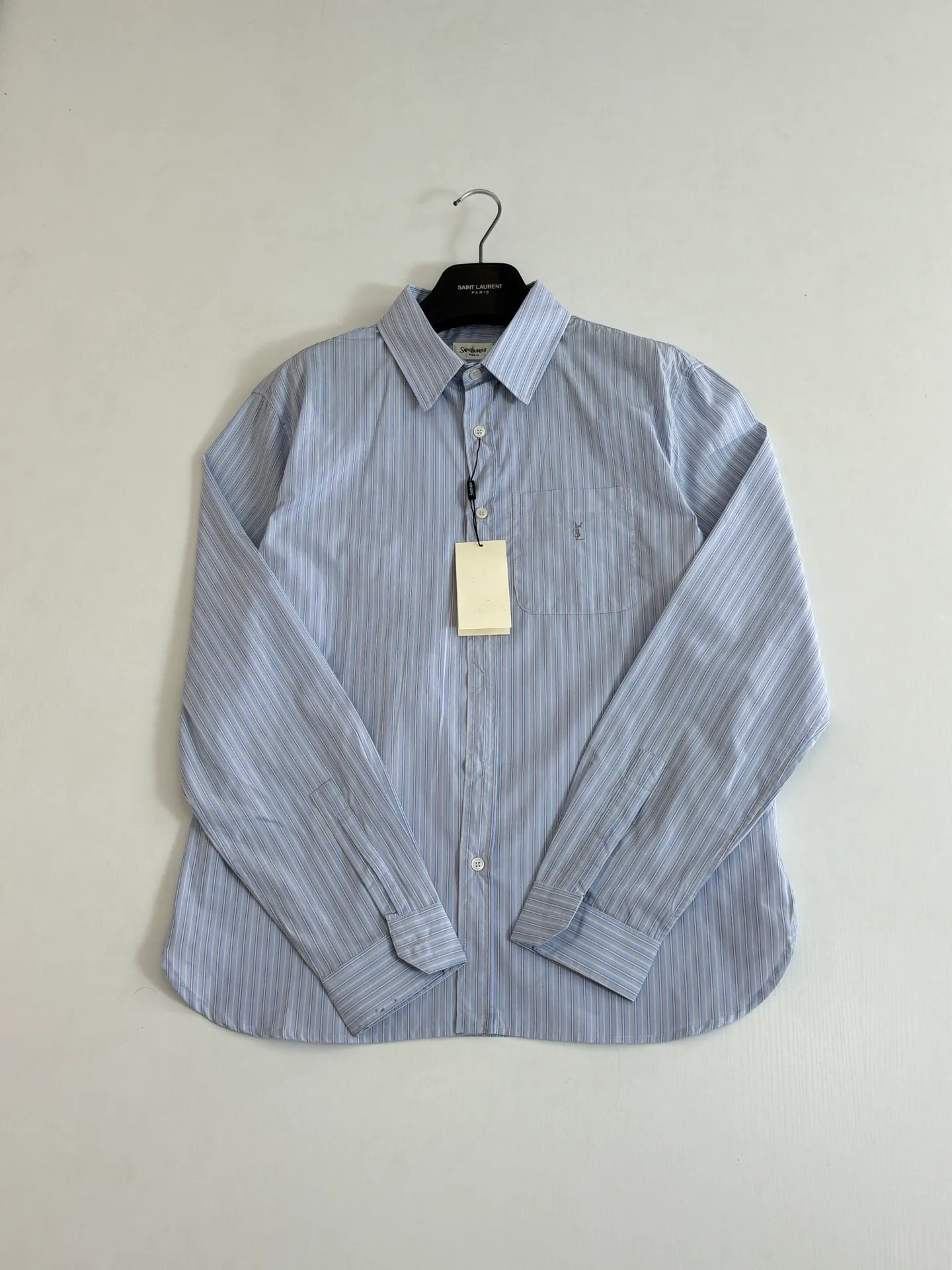 Saint Lauren*/ YSL ：Light Blue ， YSL Logo， 。 ， + ， ， 、 ， Size：S/M/L/XL